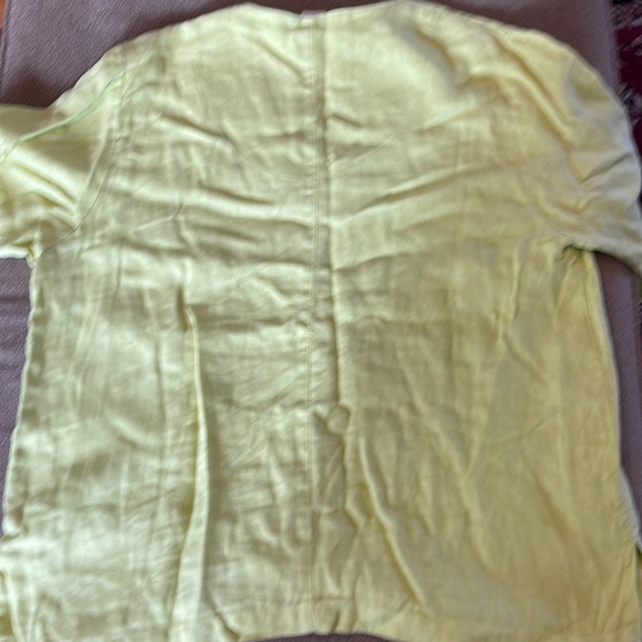 Mosaic USA Yellow Linen Tunic Top Shirt Size Medium - Picture 6 of 6